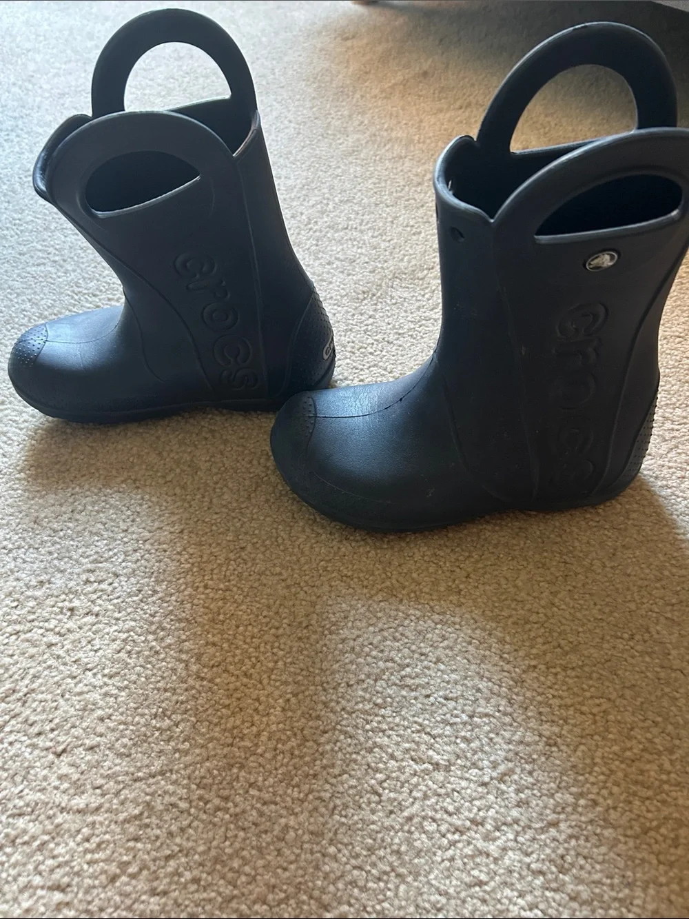 CROCS Kids Blue Pull-On Rain & Snow Boots with Handles